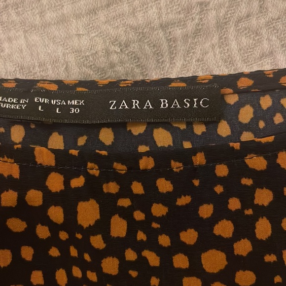 Zara Dark Blue Animal Print Dress - Picture 3 of 4